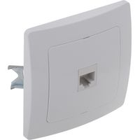 BeMatik - Prise ethernet RJ45 encastrable avec plaque de finition 80x80mm série Lille blanc