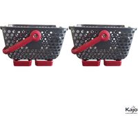 Panier Kajo 4L - 24x20x15cm - Gris/cerise