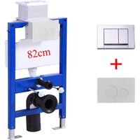 HOROW 82cm Vorwandelement Set, Unterputz Spülkasten mit weiß runde betätigungsplatte, Vorwandspülkasten für Wand-WC