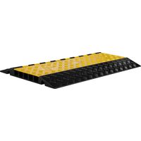 Wiltec Passe cables à 5 canaux, 930 x 540 x 55 mm, capacité de charge max. 30 t, en caoutchouc et PP, passage protège câbles, goulotte de câblage