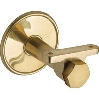 Handlaufträger mit Winkel, Rosetten. ø 70 mm, Wandabstand 65 mm, Messing poliert