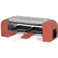 Appareil à raclette 2 personnes connectable Livoo, 450W, Pierre naturelle, Rouge