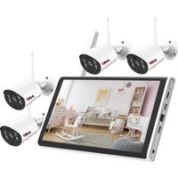 Kit NVR Oba-FCM04 4CH con telecamere 3MP, app Oba Lite e riconoscimento facciale per la sicurezza domestica avanzata.