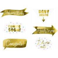 Accessoires photo pour baby shower, assortiment (1 paquet / 6 pièces)