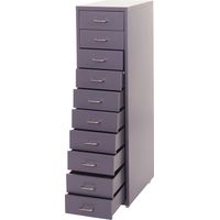 HHG – Caisson à roulettes Boston T851 – Armoire à tiroirs en acier 110x28x41cm – 10 tiroirs avec porte-étiquette – Charge max 5kg par tiroir