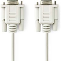 Nedis nullmodemkabel d sub 9 pin buchse d sub 9 pin buchse vernickelt 200 m rund pvc elfenbein label