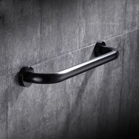 Barre d'appui de toilette en acier inoxydable, barre d'appui de baignoire, porte-serviettes mural, noir (30 cm)