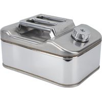 Silver 2.6 Gallon 10L Fuel Can Stainless Steel Liquid Water Gas Jug Container for Car Mower Chainsaw