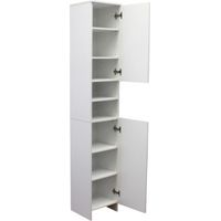 Armadio tuttopiani in legno bianco con 2 ante e 8 ripiani h173 cm