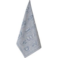 Torchon Bleu imprimé Fromages 50 x 70 cm