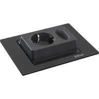 EVOline Spin Steckdose, Schukosteckdose Eurosteckdose Einbausteckdose, 180° drehbar für flexible Nutzung, Kunststoff schwarz matt, geringe Einbautiefe