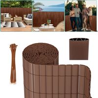 VINGO Canisse in PVC per giardino balcone terrazzo Recinzione frangivento per balcone Tende per balcone Marrone 120 x 800cm