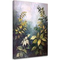 Quadro su tela Foglie verdi di piante astrazione dipinta 30x45