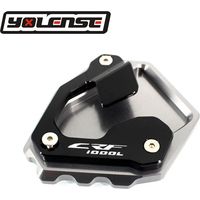(Gris - CRF1000L) Compatible avec HONDA CRF1000L CRF 1000L Africa Twin ABS/DCT 2016-2022. Béquille latérale CNC, extension et support maxpower