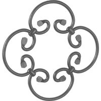 Rosette - Hauteur 250mm 250mm section en tube rond Ø8mm - Fer forgé - À souder - DECO FER FORGE