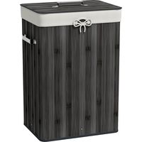 Cesto para la Ropa Sucia Plegable con Tapa Cubo para la Colada Rectangular con Asas 40x30x60 cm Gris Oscuro