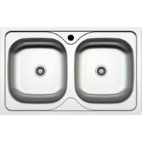 Évier de cuisine encastrable MP862V acier 86x50 cm deux bacs
