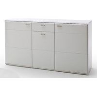 Buffet / Meuble de rangement en bois coloris blanc mat - L.165 x H.99 x P.44 cm -PEGANE-