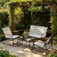 Ensemble salon extérieur 4 pièces pour jardin, terrasse et balcon