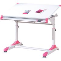 Kit Scrivania Inclinabile Bianca Cameretta Moderna Legno Metallo Tavolo Disegno