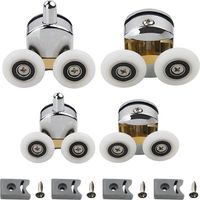Duschtürrollen, 8PCS 23mm Ersatz-Duschtürlaufräder für 4-6mm Glas, gebogene Duschtürrollen, Duschkabinenzubehör (4 obere und 4 untere Rollen)