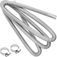 300cm Generator Exhaust Pipe Parking Heater Exhaust Pipe Stainless Steel Exhaust Muffler with Two Stainless Steel Brackets for Diesel Heater MUMU