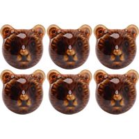 Lot de 6 poignées de porte en forme d'ours, en céramique, pour tiroirs, en alliage de zinc, avec vis de montage, pour meubles décoratifs, tiroirs de c