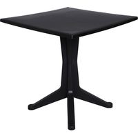 Gartentisch Trani, Feststehender quadratischer Tisch, Mehrzweck-Gartentisch, 100 % Made in Italy, cm 70x70h72, Anthrazit