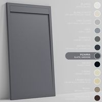 SOULHOME Duschwanne - Mineralguss & Gel Coat - Stein-Struktur - Rutschfest - Schiefergrau - 90x90- Extraflach 3cm - Inklusive Ablassventil - Minimalistisches Design