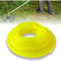 Fil de tondeuse à gazon rond en nylon, jaune, 3 mm x 10 m, fil de tondeuse à gazon pour disques de tondeuse à gazon, fil de tondeuse à gazon en nylon pour jardin et extérieur