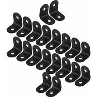 20-teiliges Set Edelstahl-Befestigungswinkel, 20 x 20 mm, 90°-Winkel, rechtwinklige Befestigungswinkel, für Schränke, Stühle, Tische, Schwarz