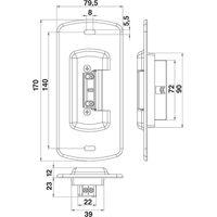 PORTAC Gâche électrique réversible en applique pour portillon IP65 Finition: Blanc Ral 9010