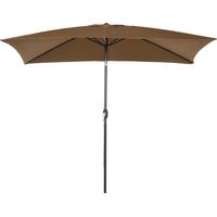 Parasol rectangulaire marron – Inclinable, toile polyester 180g/m² – 2,94x1,98x2,55 m