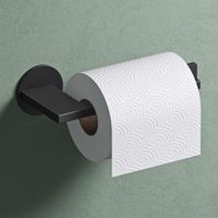 Mai & Mai Porte-Papier Toilette Dérouleur Mural en Acier Inoxydable Porte-Rouleau Stable Noir Mat Rangement WC Support de Rouleau 185×83,5×60 MM Lino-04