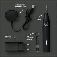 happybrush ECO R2 + 3 Refills Elektrische Zahnbürste all black