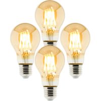 Lot de 4 Ampoules Déco filament LED ambrée Standard 4W E27 400lm 2500K