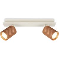 Briloner Plafoniera orientabile 32x7x9 cm attacco GU10 max. 9W a 2 luci caffè-grigio caldo - Faretto da soffitto per soggiorno corridoio cucina ufficio