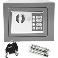 Tresor Klein Elektronischer Safe Schlüsseltresor Minisafe Wandtresor Mini Tresor Stahlsafe Möbeltresor Wandsafe Digital Sicher, 4.6L -Grau