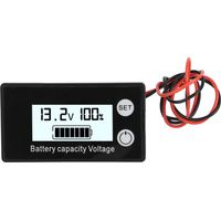 JX-6133 Voltmètre LCD DC 8-100V étanche Testeur de capacité batterie Moniteur de tension blanc