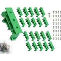 20 pièces (10 jeux) Kit d'adaptateurs pour Rail DIN,Support de Montage de Circuit imprimé,Adaptateur de Montage sur Rail DIN PCB,Clip de Support de Support de Montage avec 40 vis