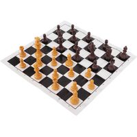 Jeu d'échecs international avec plateau en bois, idéal pour le camping et les voyages en plein air.