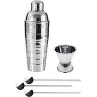 Trio shaker per cocktail, dosatore per alcol e 3 cucchiai per cocktail in acciaio inox - FACKELMANN - Bar Concept