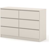 Bim Furniture – Commode MAJA S6 120 cm cachemire – 6 tiroirs – Dimensions 120x40x80,5 cm – Style minimaliste pour chambre ou salon
