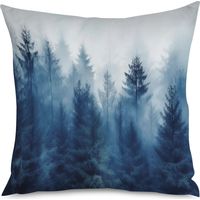 Housse de coussin, Coussin décoratif forêt mystique, ambiance apaisante