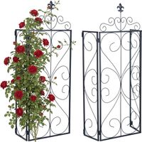 Garden Trellis Set of 2, Metal Hinged Climbing Support