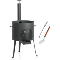 BBQ-Toro Horno Kazan Ø 39,5 cm Caldero para gulasch con espumadera y atizador Horno exterior