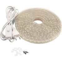 Ruban LED avec Interrupteur 220V 230V IP65 étanche Bande LED, Bandeau LED Blanc Chaud, 15M