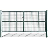 Vidaxl – Portail grillagé en maille 400 x 175 cm – Acier galvanisé avec finition enduite de poudre – Charnière à boulon pour verrouillage rapide
