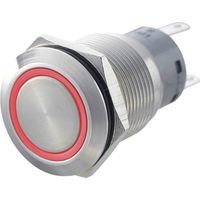 TRU COMPONENTS 701308 LAS1-AGQ-11E, RD Vandalismusgeschützter Drucktaster 250 V/AC 5 A 1 x Ein/(Ein)