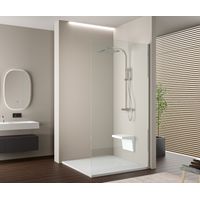 BERNSTEIN - Mampara italiana de ducha de cristal templado 10mm Perfil para cabina de ducha de aluminio - EX103 - 200x120cm, Cromo, Sin LEDs 1200 mm, Sin (a partir de 130 cm de ancho con barra estabili